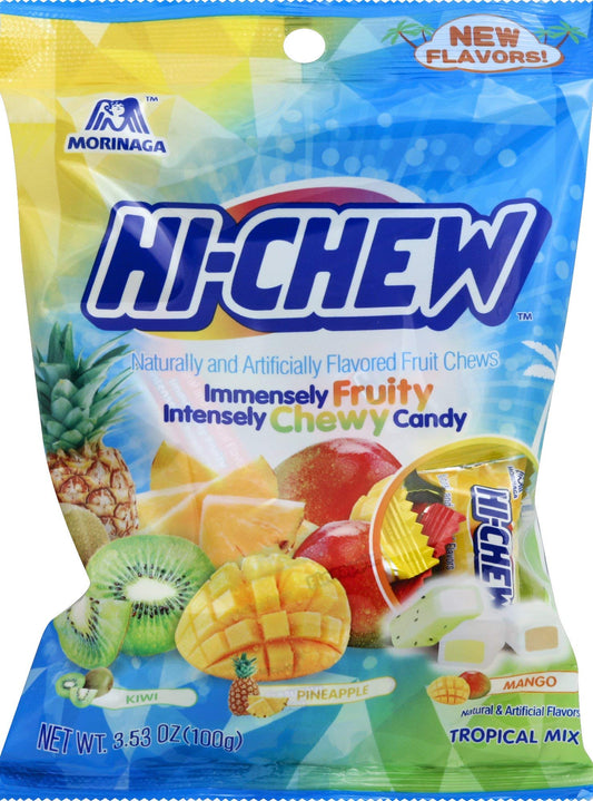 Morinaga Hi Chew Candy, Tropical Mix, 3.53OZ