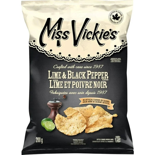 Miss Vickies lime/black pepper 200g