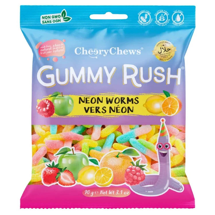 Gummy Rush Neon Worms 90g